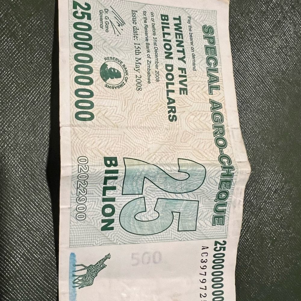 25 Billion Zimbabwe Dollar